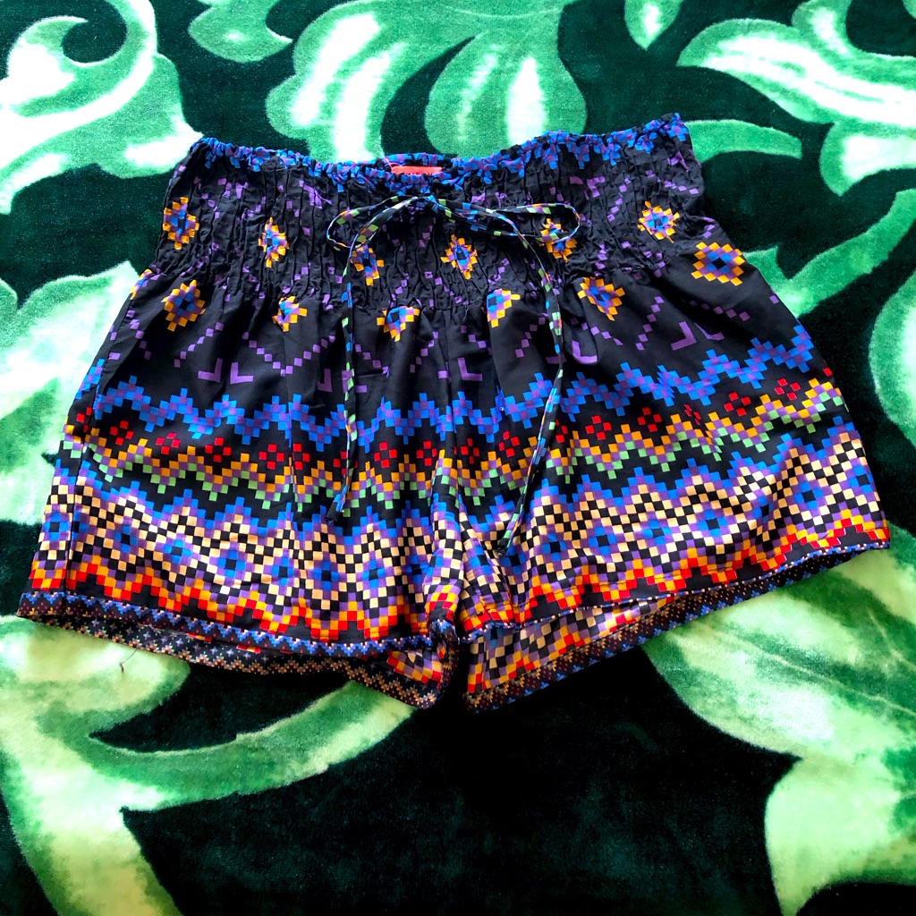 Colorful Patterned High-Waist Women's Shorts